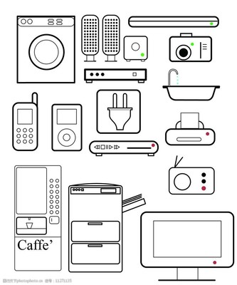 家用电器线条图片