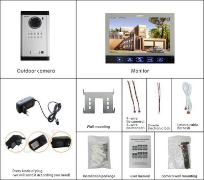 【一拖二 7寸特价可视对讲门铃 开锁门铃 移动侦测拍照门铃】价格,厂家,图片,可视对讲系统,卓濠智能电器发展(内贸部)-